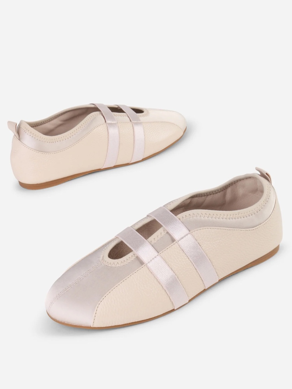 NIB Intentionally Blank Sporty Cream Leather Ballet Flat Sneakers Size 11